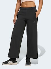 adidas Black Wide-Leg Tracksuit Bottoms - Image 1 of 6