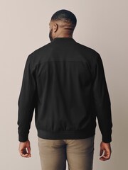 Black Muscle Fit Motionflex Smart Bomber Jacket - Image 2 of 10
