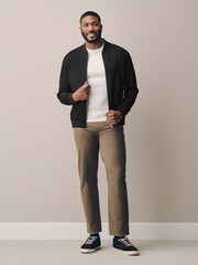 Black Muscle Fit Motionflex Smart Bomber Jacket - Image 3 of 10