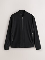 Black Muscle Fit Motionflex Smart Bomber Jacket - Image 6 of 10