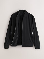 Black Muscle Fit Motionflex Smart Bomber Jacket - Image 7 of 10