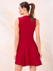 Lipsy Red Sleeveless Military Button Mini Dress - Image 2 of 4