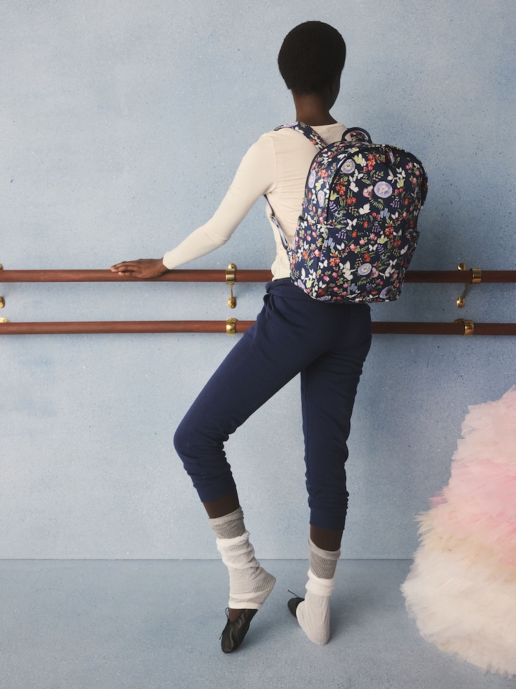 Cath Kidston Navy Butterfly Bloom Compact Backpack - Image 2 of 11 Cath Kidston Navy Butterfly Bloom Compact Backpack - Image 2 of 11