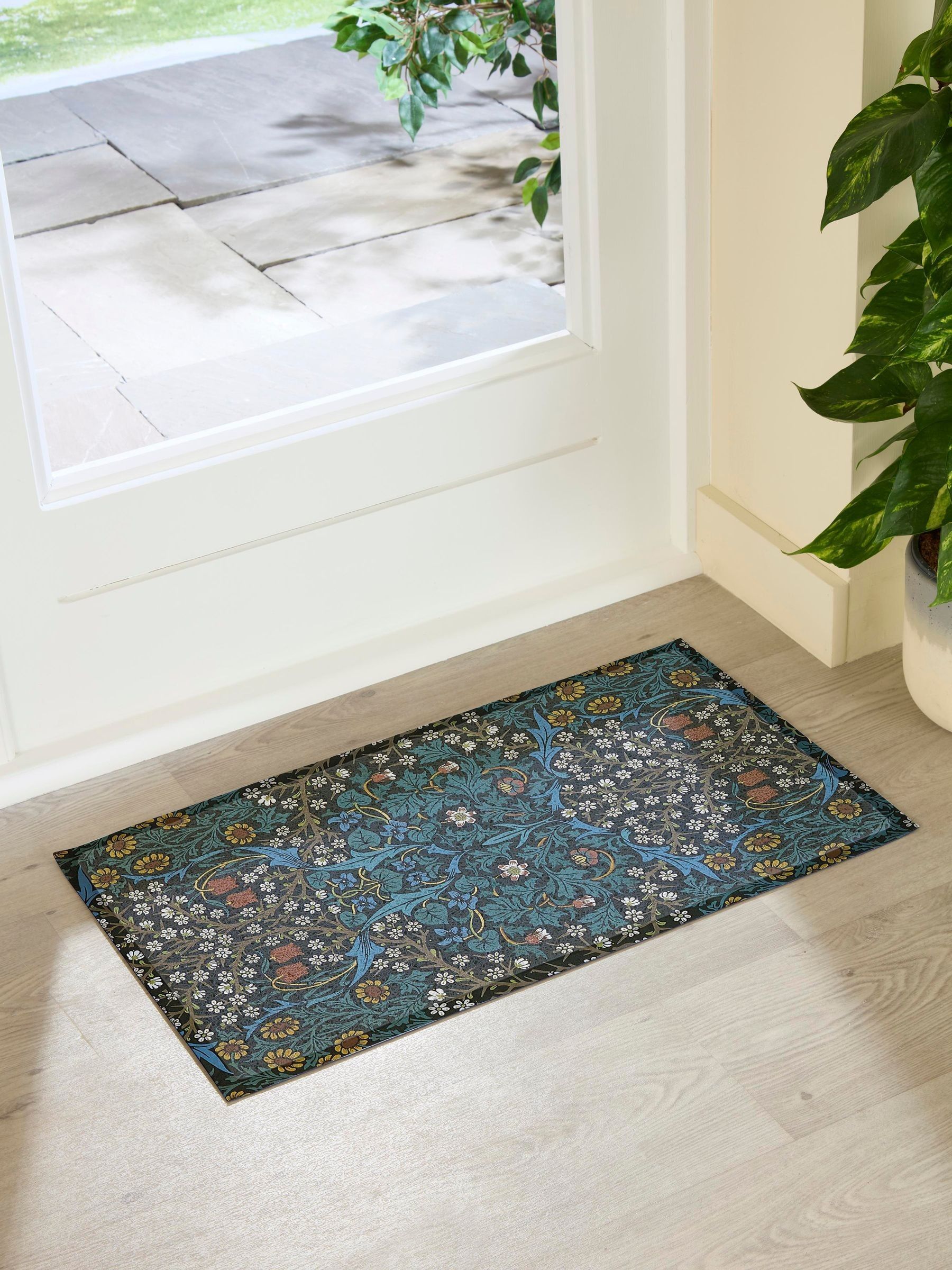 Artsy Mats Black William Morris Tulips Doormat
