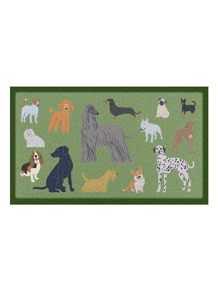 Artsy Mats Green Dog Breeds Doormat - Image 2 of 2 Artsy Mats Green Dog Breeds Doormat - Image 2 of 2