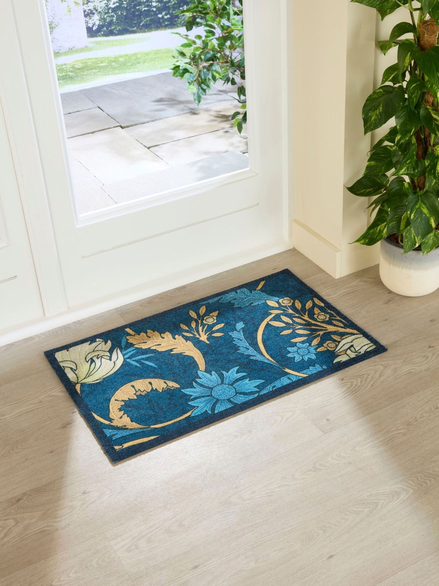 B&Q - William Morris Blue Washable Non-Slip Indoor Doormat - Image 2