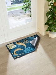 Artsy Mats Blue William Morris Blue Indoor Washable Doormat - Image 2 of 6
