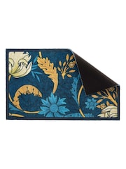 Artsy Mats Blue William Morris Blue Indoor Washable Doormat - Image 3 of 6