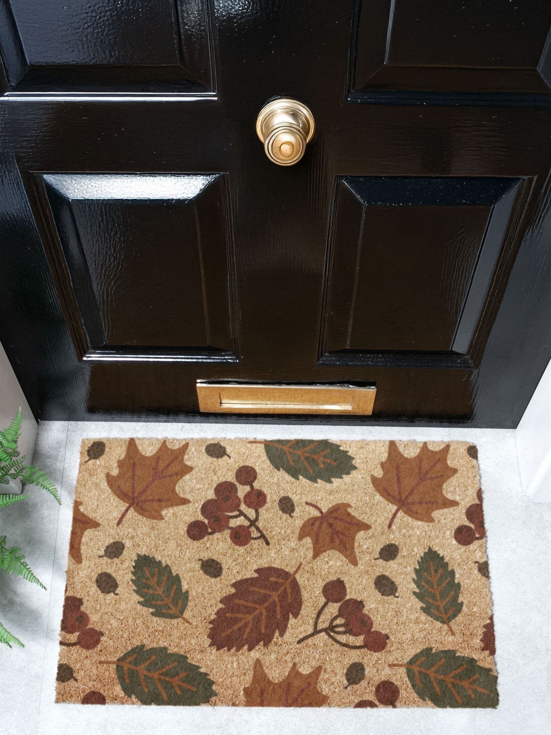 Artsy Mats Brown Autumn Leaves Doormat