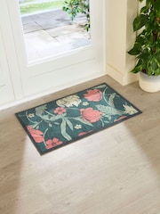 Artsy Mats Green William Morris Rose Indoor Washable Doormat - Image 1 of 6