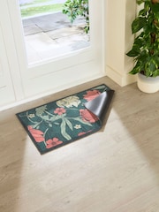 Artsy Mats Green William Morris Rose Indoor Washable Doormat - Image 2 of 6