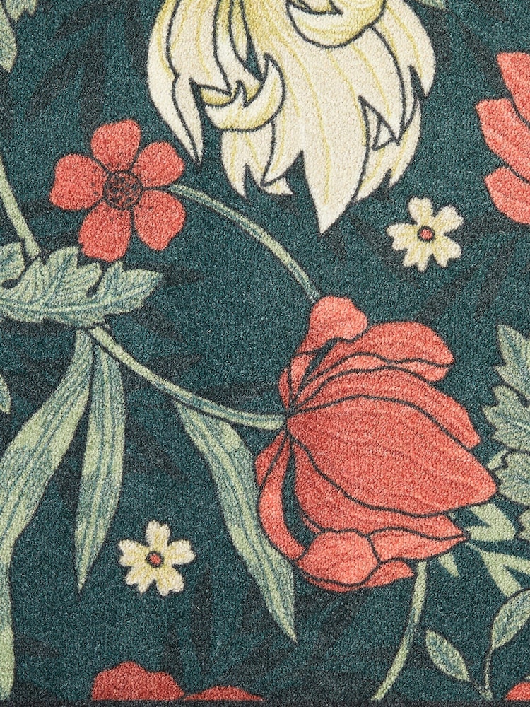 Artsy Mats Green William Morris Rose Indoor Washable Doormat - Image 2 of 6 Artsy Mats Green William Morris Rose Indoor Washable Doormat - Image 2 of 6