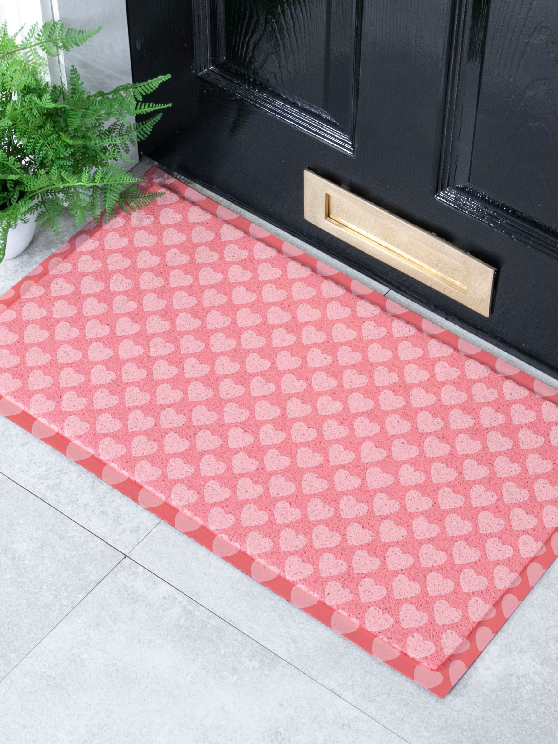 Artsy Mats Grey Heart Patterns Doormat