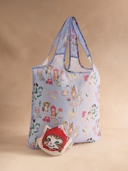 Cath Kidston Blue Dress Up Animals Foldaway Shopper with Cat Bag Charm - Image 1 of 3