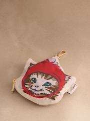 Cath Kidston Blue Dress Up Animals Foldaway Shopper with Cat Bag Charm - Image 3 of 3
