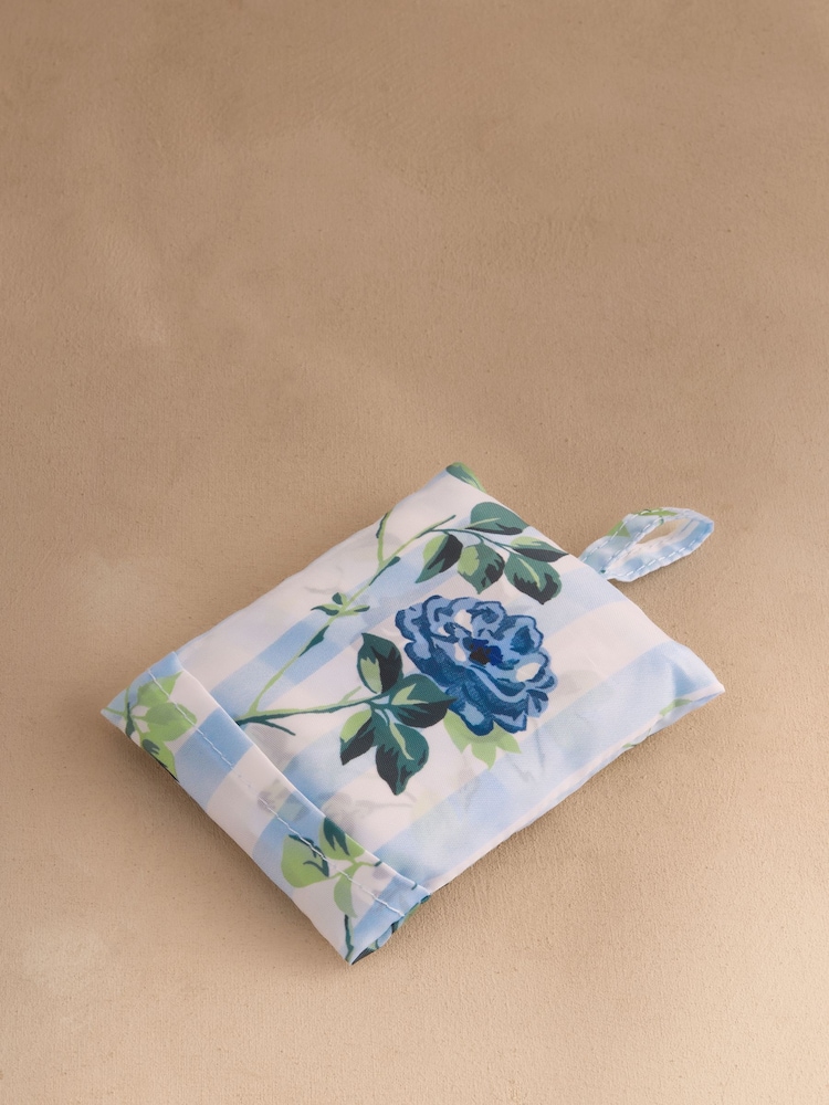 Cath Kidston Blue Climbing Rose Foldaway Shopper - Image 3 of 3 Cath Kidston Blue Climbing Rose Foldaway Shopper - Image 3 of 3