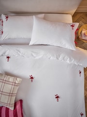 White Candy Canes Crochet Christmas Duvet Cover and Pillowcase Set - Image 1 of 5