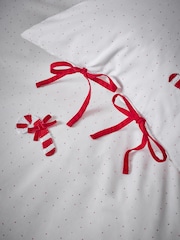 White Candy Canes Crochet Christmas Duvet Cover and Pillowcase Set - Image 3 of 5