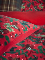 Red Robin Fleece Christmas Duvet Cover and Pillowcase Set - Image 3 of 4