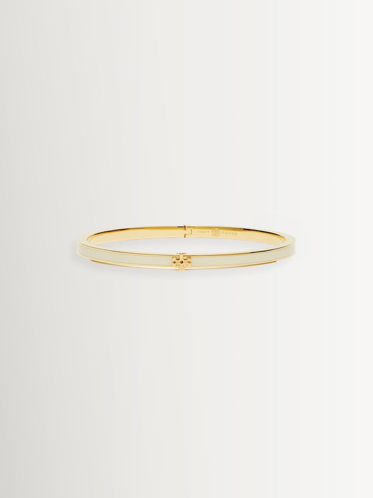 Tory Burch White Forget Me Not Enamel Stud Earrings - Image 1 of 2