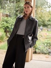 Charcoal Grey N. Premium Leather Chore Jacket - Image 1 of 7