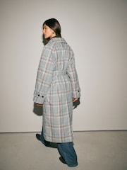 Kariert, Neutral - Belted Midi Trench Coat - Bild 3 von 10