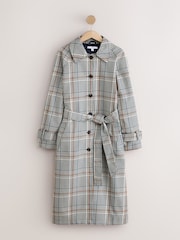 Kariert, Neutral - Belted Midi Trench Coat - Bild 6 von 10