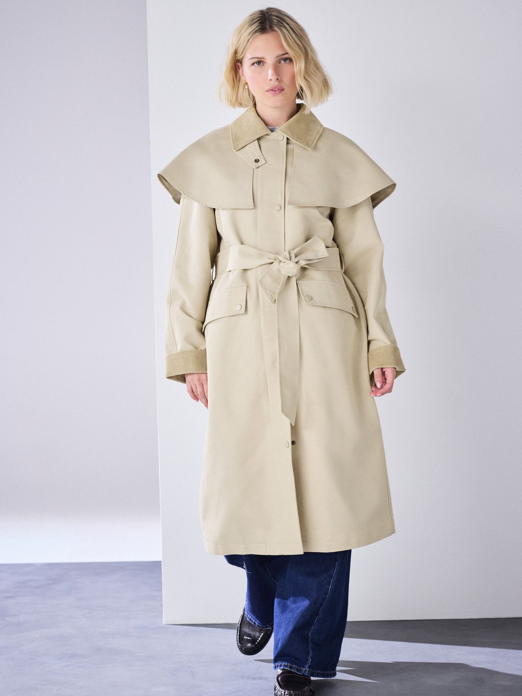 Buy Stone Cape Trench Coat from the Next UK online shop