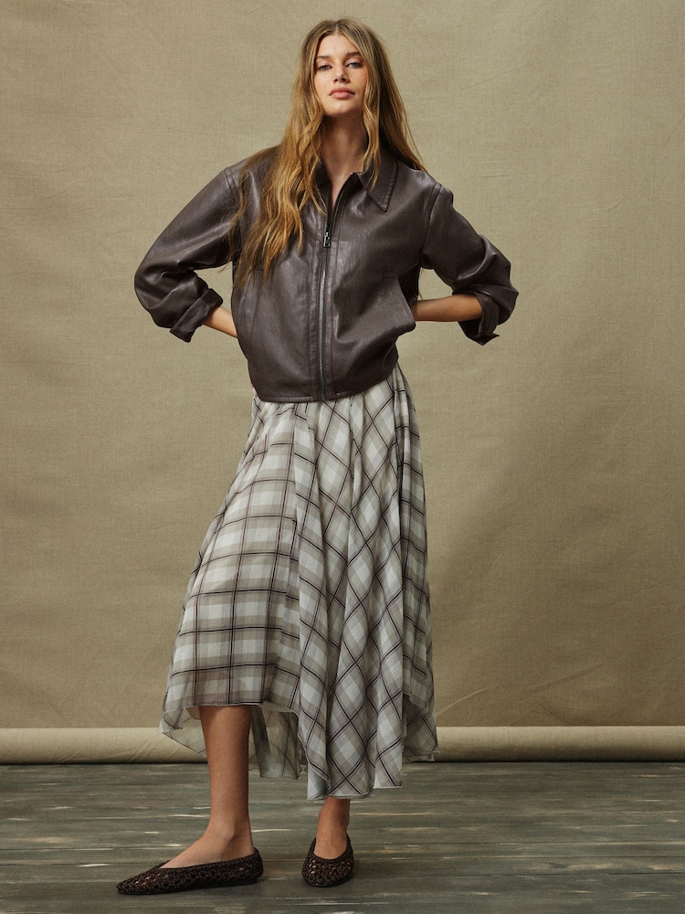 Olive Green Faux Leather Jacket - Image 2 of 7