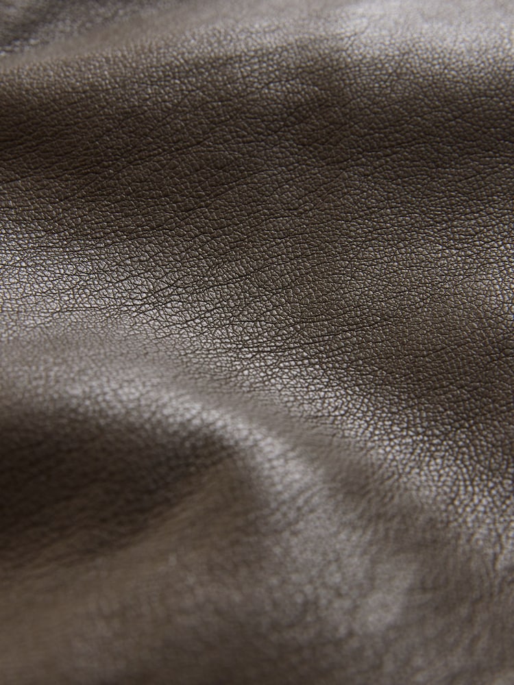 Olive Green Faux Leather Jacket - Image 7 of 7