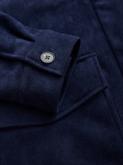 Navy Faux Suede Funnel Jacket - Image 8 of 9