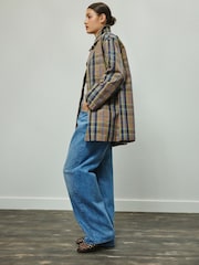 Neutral Checked Trench Coat - Image 3 of 8