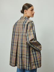 Neutral Checked Trench Coat - Image 4 of 8