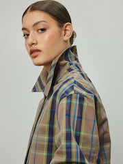 Neutral Checked Trench Coat - Image 5 of 8