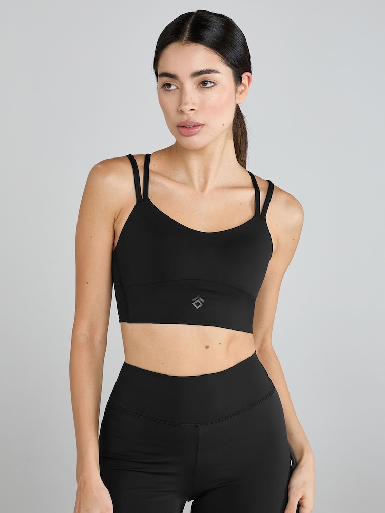 Aztec Diamond Black Bonded Sports Bra - Image 1 of 4 Aztec Diamond Black Bonded Sports Bra - Image 1 of 4