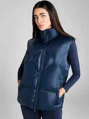 Aztec Diamond Blue Heavy Quilted Gilet - Image 1 of 6