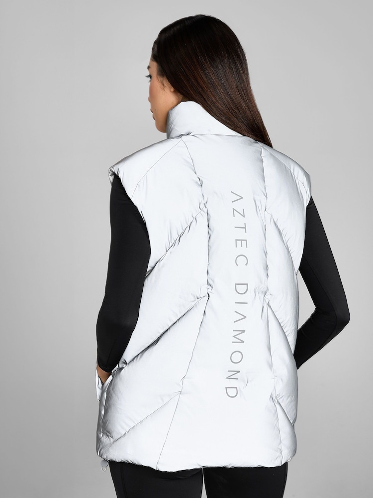 Buy Silver - Aztec Diamond Heavy Quilted Gilet from Next Poland