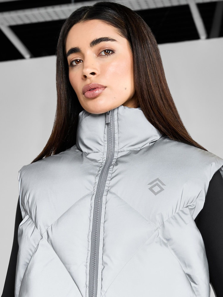 Buy Aztec Diamond Silver Heavy Quilted Gilet from Next Australia