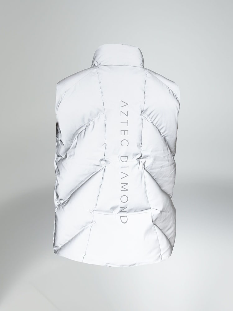 Aztec Diamond Silver Heavy Quilted Gilet - Image 6 of 6 Aztec Diamond Silver Heavy Quilted Gilet - Image 6 of 6