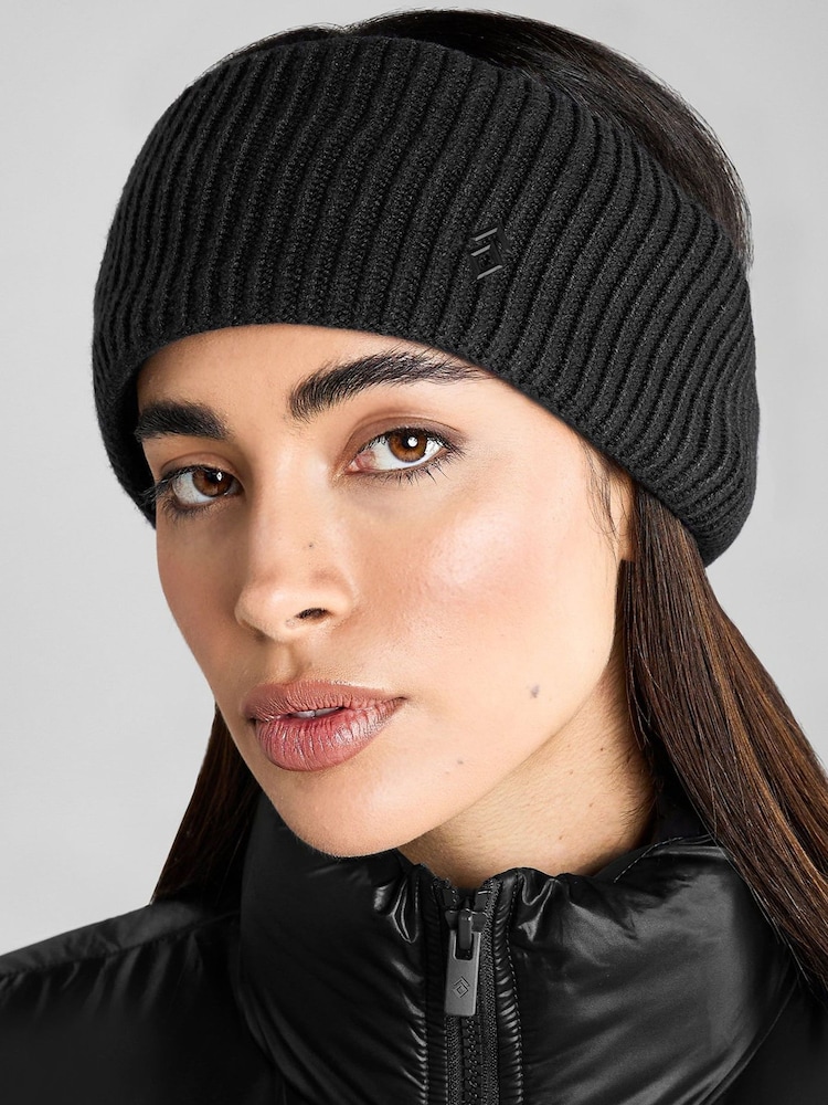 Aztec Diamond Black Knitted Headband - Image 1 of 4