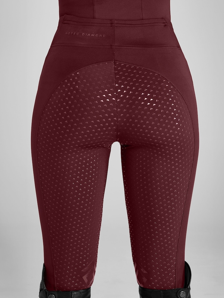 Legging Patch Genou Aztèque Diamant - Taille M Mauve Bordeaux | Occasion En Super état