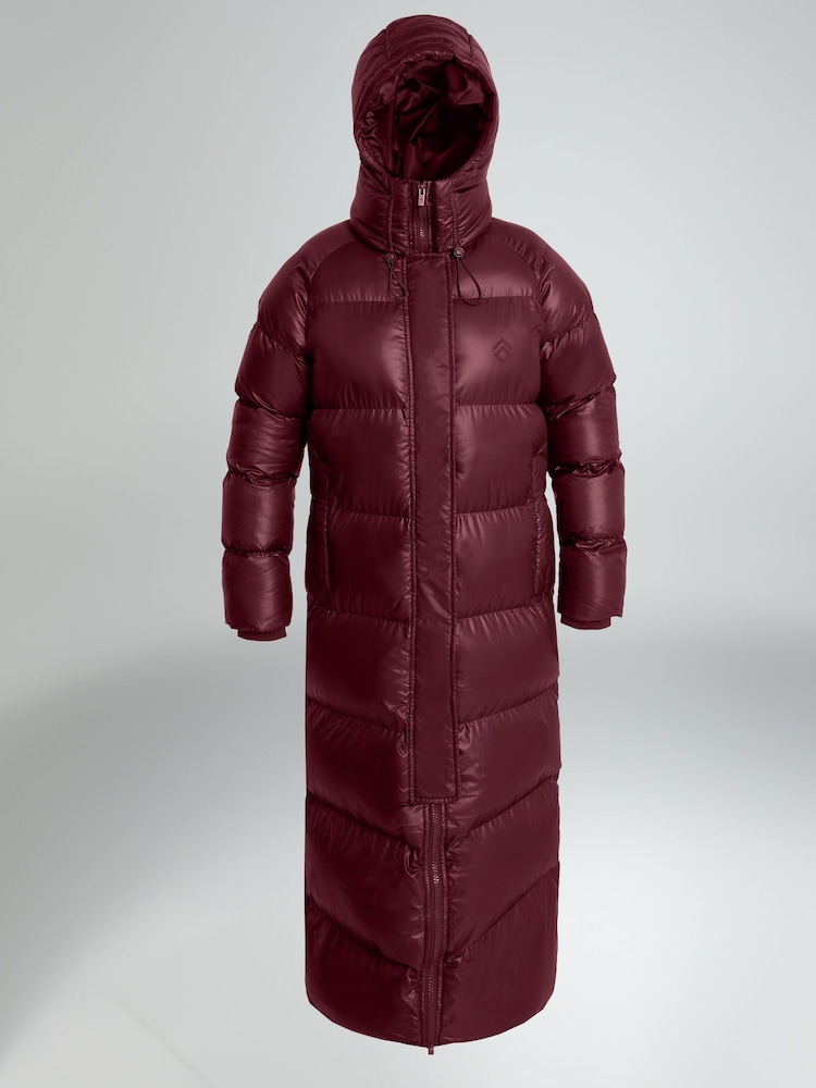 Aztec Diamond Red Heavy Quilted Long Puffer Coat - Image 7 of 7 Aztec Diamond Red Heavy Quilted Long Puffer Coat - Image 7 of 7