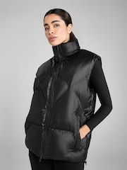 Aztec Diamond Black Heavy Quilted Gilet - Image 1 of 7