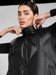 Aztec Diamond Black Heavy Quilted Gilet - Image 4 of 7