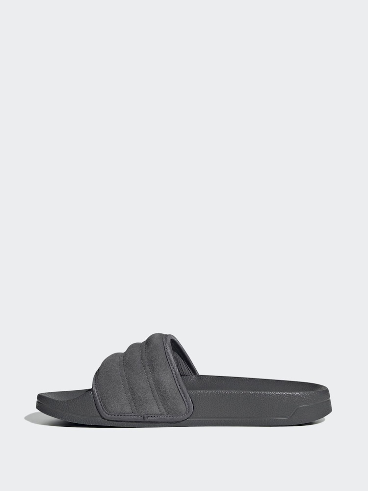 adidas Grey ADILETTE NO SHOWER SANDALS - Image 2 of 9 adidas Grey ADILETTE NO SHOWER SANDALS - Image 2 of 9