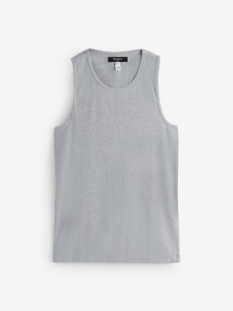 River Island Muscle Rib Jersey-vester 3 -pakke - Bilde 2 av 4