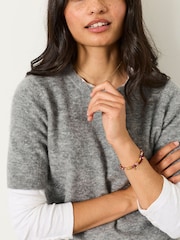 FatFace Halle Grey Wool Rich Soft Knitted Top - Image 3 of 6