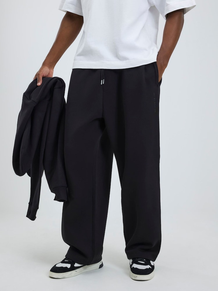 River Island Black Wide Leg Essential Joggers - Image 1 of 4