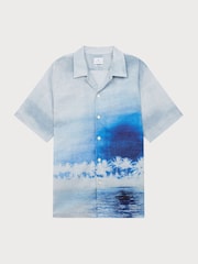PS Paul Smith Blue Casual Fit Print Short Sleeve Shirt - Image 1 of 3