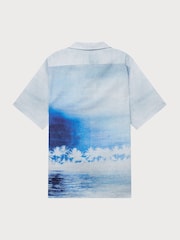 PS Paul Smith Blue Casual Fit Print Short Sleeve Shirt - Image 2 of 3